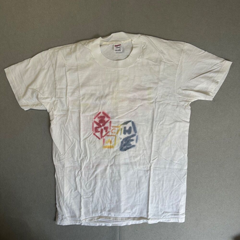 Vintage 1991 Pledge Class T Shirt L Hanes Classics Single Stitch Signed Greek